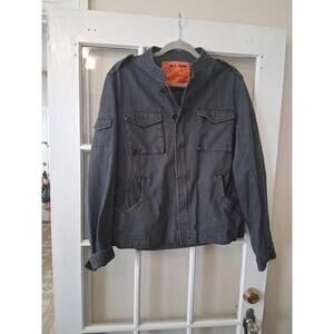 All-Son Men's Navy Military-Style Jacket Large Vintage  H1
